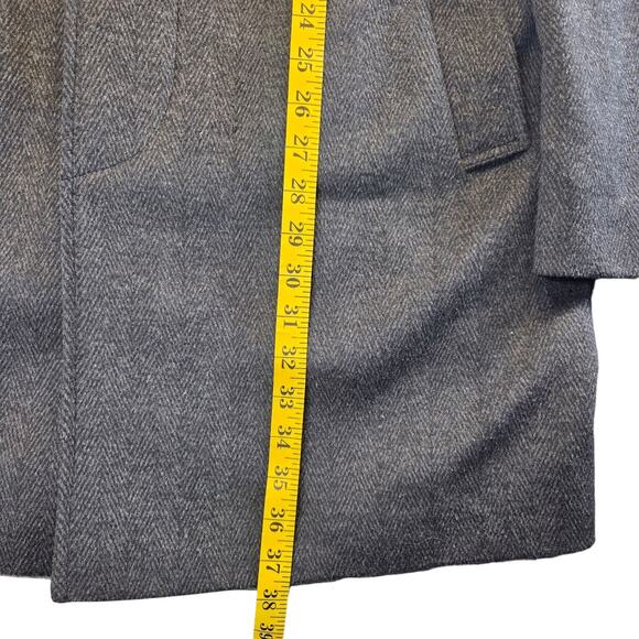 LAUREN by Ralph Lauren Vtg Grey Men’s Long Trench Wool Blend Overcoat Size‎ 42L - Picture 11 of 16